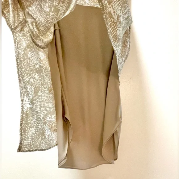 Y2K Juicy Couture Tan / dark beige white snakeskin Asymmetrical Top Small Peyton - Picture 6 of 9
